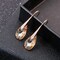 Crystal Teardrop Dangle Earrings for Women Drop Hook Earring 14K Rose Gold Plated Hypoallergenic Jewelry (Light Topaz)